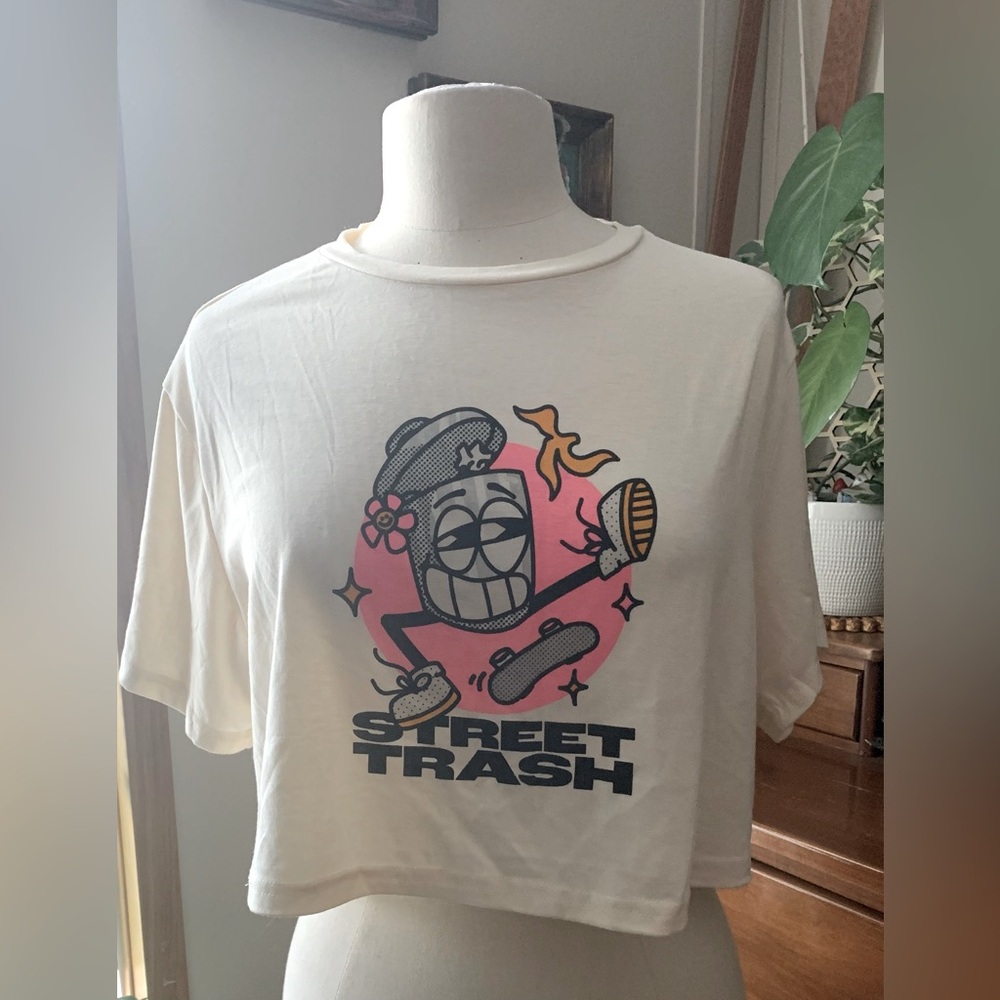 NWOT “Street Trash” Crop Top